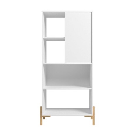 Manhattan Comfort Bowery Bookcase, White and Oak 308AMC157